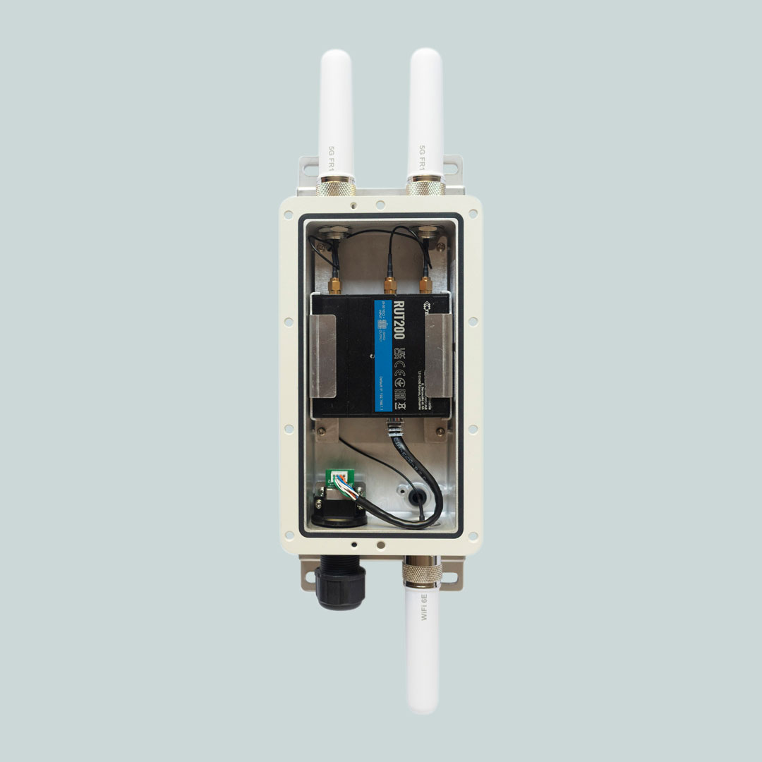 Inside the GTT-AC-RUT200X - Outdoor router enclosure for Teltonika devices