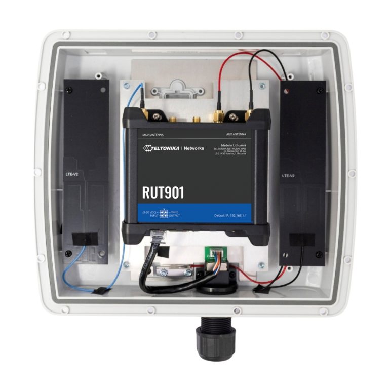 Teltonika 901 Router in polycarbonate omnidirectional enclosure